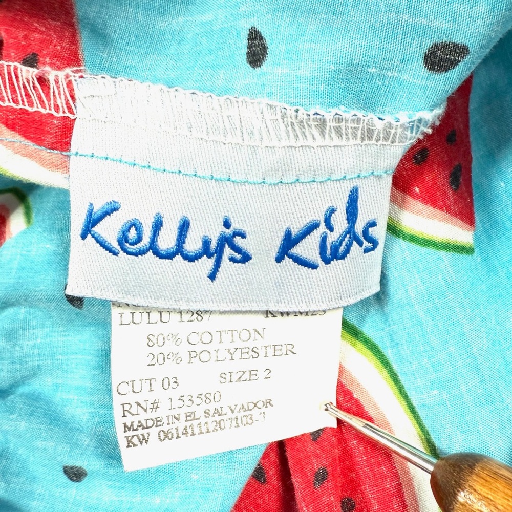 KELLYS KIDS Girls Ruffle Shorts Size 2 Watermelon Print‎ Summer Playful - Picture 3 of 6